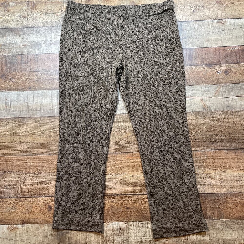 Talbots Straight Leg Brown & Black Pull On Pants size XL